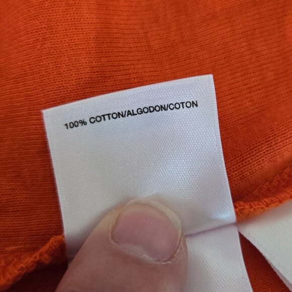 Anne Klein Sport Womens 3X Orange V-Neck Cotton Top Long Sleeve - Picture 6 of 6